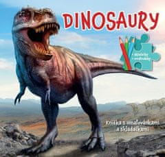 Dinosaury - Knižka s omaľovánkami a skladačkami