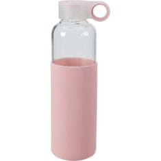 EXCELLENT Fľaša na nápoje sklenená s obalom 550 ml ružová KO-170487100ruzo