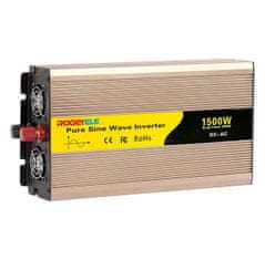 ROGERELE Sínusový menič napätia REP1500-12, 1500W, 12V, USB port