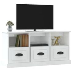 Vidaxl TV skrinka lesklá biela 100x35x50 cm kompozitné drevo