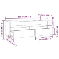 Vidaxl TV skrinka hnedý dub 100x34,5x44,5 cm kompozitné drevo