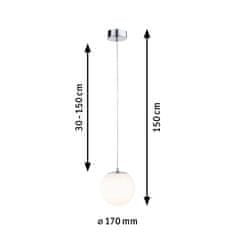 Paulmann PAULMANN Selection Bathroom LED závesné svietidlo Gove IP44 9W chróm/satén 71066