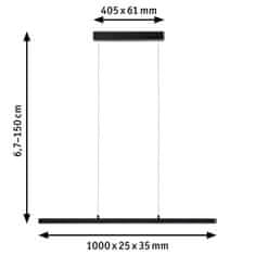 Paulmann PAULMANN LED závesné svietidlo Lento meniteľná biela 3x13,5W čierna mat stmievateľné 79885