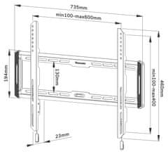 Neomounts WL30-550BL16/Držiak displeja/na stenu/40-75"/fixný/VESA 600X400/nosn. 70kg/ultra tenký/čierny