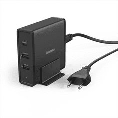 HAMA rýchla stolná USB nabíjačka, 1x USB-C, 2x USB-A, PD 65 W