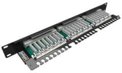 Solarix Patch panel 24 x RJ45 CAT5E STP čierny 1U SX24-5E-STP-BK-N