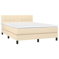 Petromila vidaXL Boxspring posteľ s matracom krémový 140x190 cm látka