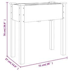 Vidaxl Kvetináč s vložkou 71x37x76 cm jedľový masív