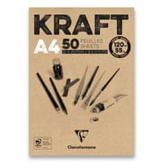 Clairefontaine Blok Brown Kraft A4, 50 listov, 120 g