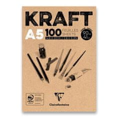 Clairefontaine Blok Brown Kraft A5, 100 listov, 90 g