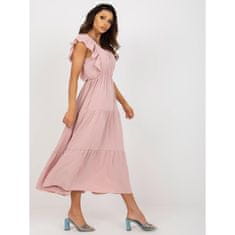 ITALY MODA Dámske šaty s volánom RUPEA svetlo ružové DHJ-SK-8352.04_398087 Univerzálne