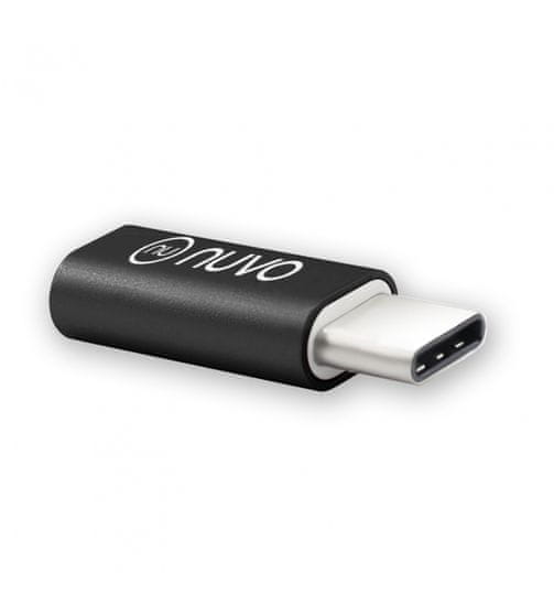 Nuvo adaptér z micro USB na USB Type C čierny