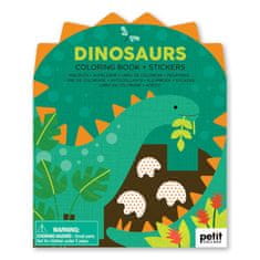 Petit collage Petit koláž sfarbenie knihy s nálepkami dinosaury