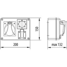 Solex Rozvodnica R-BOX 190 1x32A/4, 2x250V B.1205