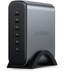 Satechi nabíjecí stanice GaN, 6x USB-C, PD 3.1/3.0, QC 4.0+, PPS, 200W, šedá