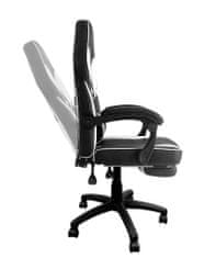 Aga Kancelárska stolička Čierno - Biela s opierkou pre nohy