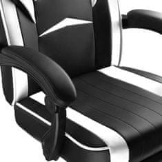 Aga Kancelárska stolička Čierno - Biela s opierkou pre nohy