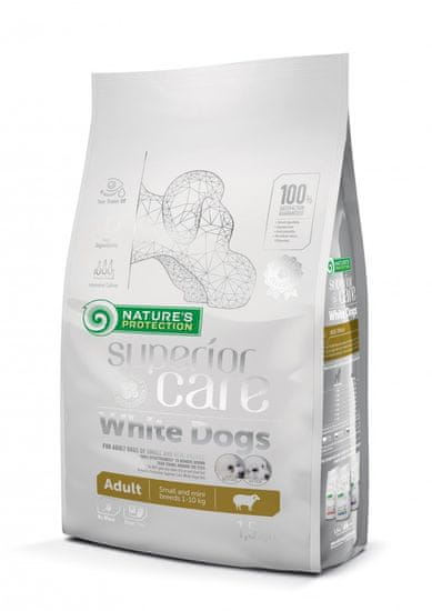 Nature's Protection Krmivo pre psa Superior care white dog adult lamb small&mini 1,5 kg