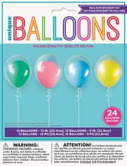 Unique Set balónov neónovo-priesvitné dvojité 24ks