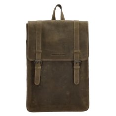 Hide & Stitches Zelený mestský kožený ruksak „Metropolitan“