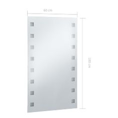 Vidaxl Kúpeľňové nástenné zrkadlo s LED osvetlením 60x100 cm