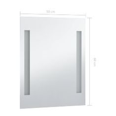 Vidaxl Kúpeľňové nástenné zrkadlo s LED osvetlením 50x60 cm