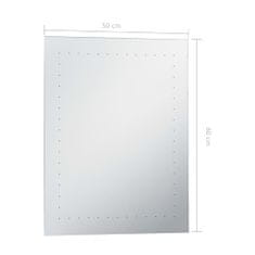 Vidaxl Kúpeľňové nástenné zrkadlo s LED osvetlením 50x60 cm