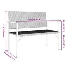 Petromila vidaXL 2-miestna záhradná lavička čierna polyratan