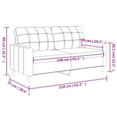 Vidaxl 2-miestna pohovka tmavosivá 140 cm látka