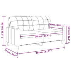 Petromila vidaXL 2-miestna pohovka sivohnedá 140 cm látka