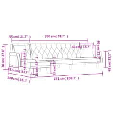 Petromila vidaXL Pohovka v tvare L bledosivá 271x140x70 cm zamat