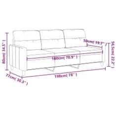 Petromila vidaXL 3-miestna pohovka krémová 180 cm látka