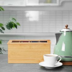 Relax Zásobník na čajové vrecúška z bambusu 2167, nastaviteľný