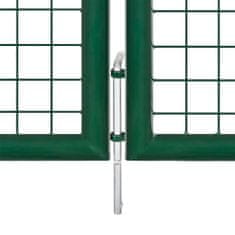 Petromila vidaXL Záhradná brána so sieťoviny zelená 400x175 cm pozinkovaná oceľ
