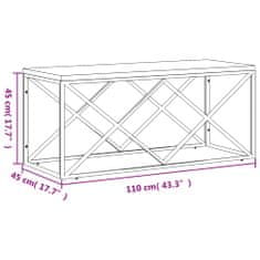 Vidaxl Konferenčný stolík nehrdzavejúca oceľ a recyklovaný masív