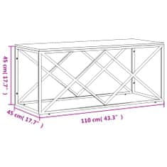 Vidaxl Konferenčný stolík nehrdzavejúca oceľ a recyklovaný masív
