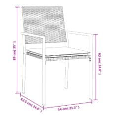 Vidaxl Záhradné stoličky s vankúšmi 4ks čierne 54x62,5x89 cm polyratan