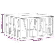 Vidaxl Konferenčný stolík 80x80x40 cm nehrdzavejúca oceľ a sklo