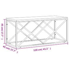 Vidaxl Konferenčný stolík nehrdzavejúca oceľ a recyklovaný masív