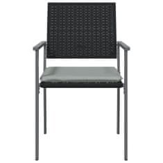 Vidaxl Záhradné stoličky s vankúšmi 6ks čierne 54x62,5x89 cm polyratan