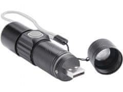 Extol Light Svietidlo 150lm, zoom, USB nabíjanie, XPE 3W LED