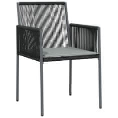 Vidaxl Záhradné stoličky a vankúše 6ks čierne 54x60,5x83,5cm polyratan