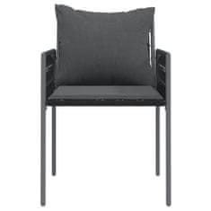 Vidaxl Záhradné stoličky s vankúšmi 4 ks čierne 54x61x83 cm polyratan