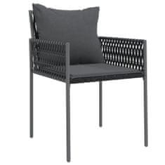 Vidaxl Záhradné stoličky s vankúšmi 6 ks čierne 54x61x83 cm polyratan