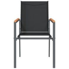 Vidaxl Záhradné stoličky 4 ks čierne 55x61,5x90 cm textilén a oceľ