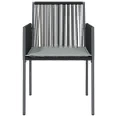 Petromila vidaXL Záhradné stoličky a vankúše 4ks čierne 54x60,5x83,5cm polyratan