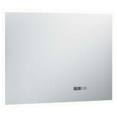 Vidaxl Kúpeľňové LED zrkadlo, dotykový snímač+zobrazenie času 80x60 cm