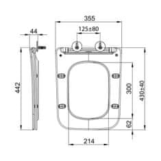 SAPHO PORTO WC sedátko, SLIM, Soft Close, duroplast, biela PZS102 - Sapho