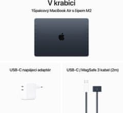 Apple MacBook Air 15, M2 8-core/16GB/512GB SSD/10-core GPU, temně atramentová (M2 2023) (Z18U0009C)