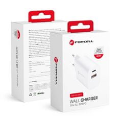 FORCELL Cestovný adaptér s funkciou rýchleho nabíjania Dual 30W White